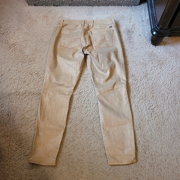 Lucky Brand Women's 8 / 29 Sofia Skinny Ankle Gold Glitter shimmer Jeans Pants - Picture 9 of 15